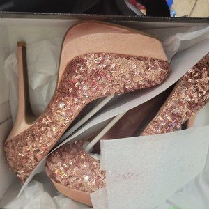 Rose gold platform heels size 8 1/2